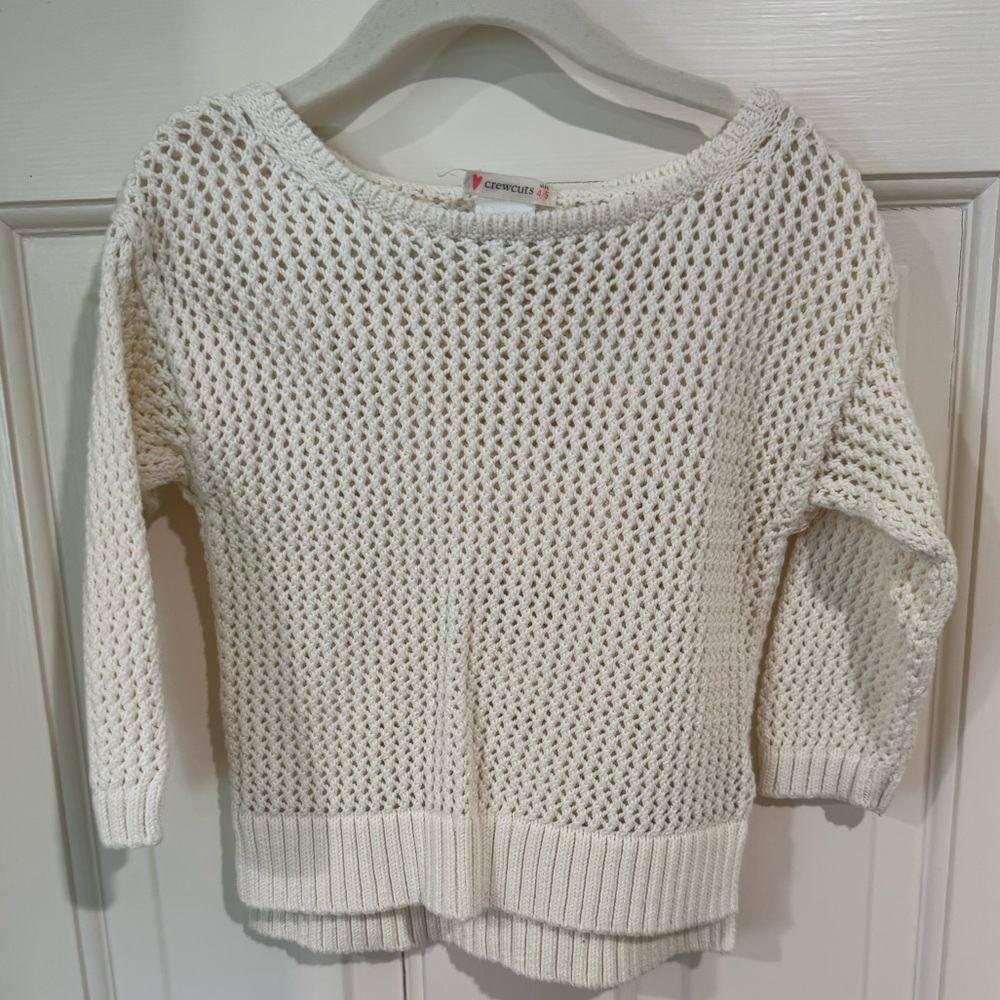 Crewcuts Cream Open-Knit Sweater (size 4/5)